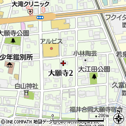 福井県福井市大願寺周辺の地図