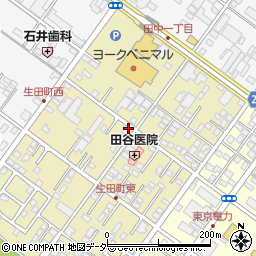 茨城県土浦市生田町周辺の地図