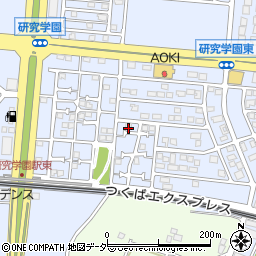 茨城県つくば市研究学園6丁目25周辺の地図