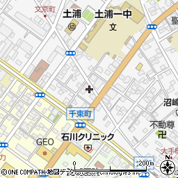 茨城県土浦市文京町6-22周辺の地図