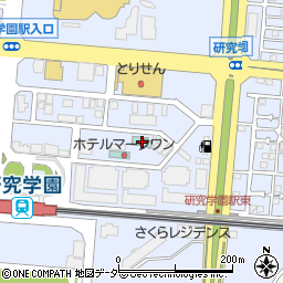 東横ＩＮＮつくばエクスプレス研究学園駅北口周辺の地図