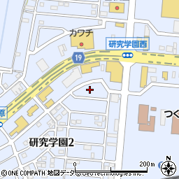 茨城県つくば市研究学園2丁目3周辺の地図
