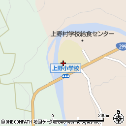 上野村役場　へき地保育所周辺の地図