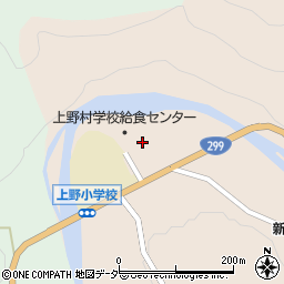 上野村役場　給食センター周辺の地図