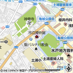 土浦市立博物館周辺の地図