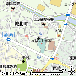 茨城県土浦市城北町周辺の地図