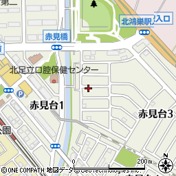 埼玉県鴻巣市赤見台周辺の地図