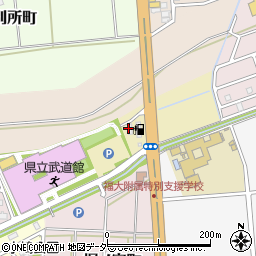 株式会社福井エネルギー　メガセルフ武道館前給油所周辺の地図