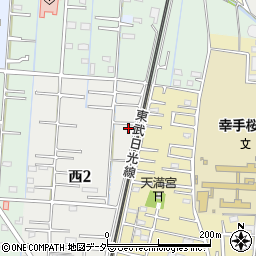 埼玉県幸手市西2丁目16周辺の地図