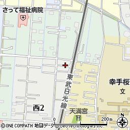 埼玉県幸手市西2丁目17周辺の地図