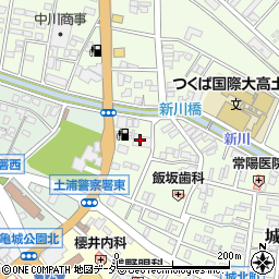 土浦市役所　新川保育所周辺の地図