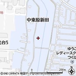 茨城県つくば市中東原新田周辺の地図