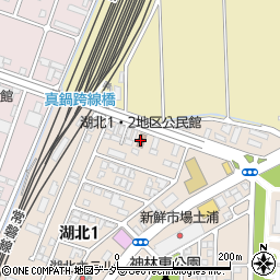 湖北１・２地区公民館周辺の地図