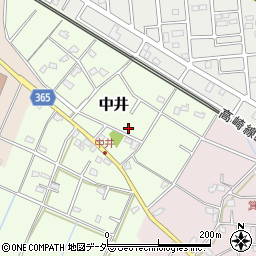 埼玉県鴻巣市中井65周辺の地図