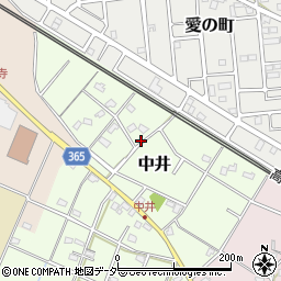 埼玉県鴻巣市中井周辺の地図