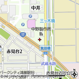 埼玉県鴻巣市中井349周辺の地図