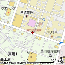 土浦市民会館前周辺の地図