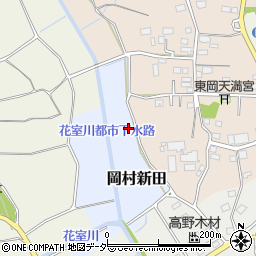 茨城県つくば市岡村新田周辺の地図