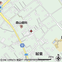 埼玉県鴻巣市屈巣周辺の地図