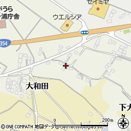 茨城県かすみがうら市大和田615周辺の地図
