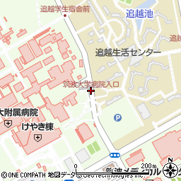 筑波大学病院入口周辺の地図