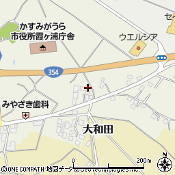 茨城県かすみがうら市大和田595周辺の地図