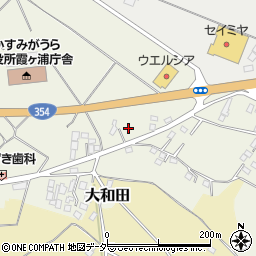 茨城県かすみがうら市大和田601周辺の地図