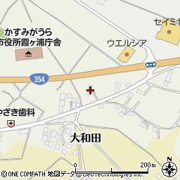 茨城県かすみがうら市大和田600周辺の地図