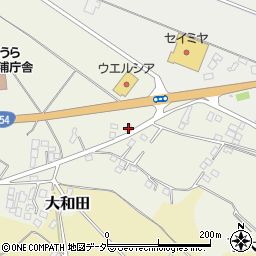 茨城県かすみがうら市大和田593周辺の地図