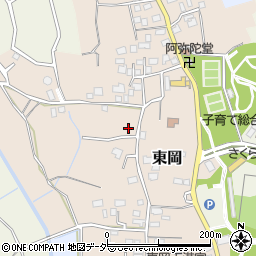 茨城県つくば市東岡周辺の地図