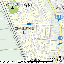 福井県福井市高木周辺の地図