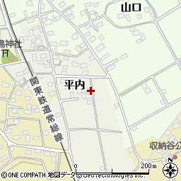 茨城県常総市平内周辺の地図