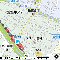 埼玉県久喜市鷲宮中央周辺の地図
