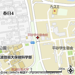 平砂学生宿舎前周辺の地図