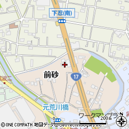 埼玉県鴻巣市前砂356周辺の地図