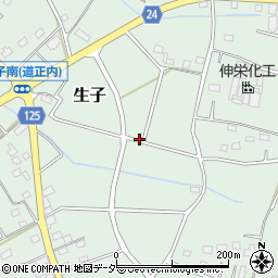 茨城県坂東市生子周辺の地図