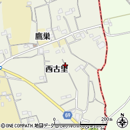 埼玉県大里郡寄居町西古里周辺の地図