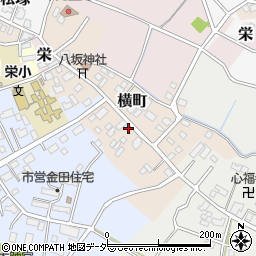 茨城県つくば市横町周辺の地図