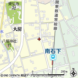 茨城県常総市大房724周辺の地図