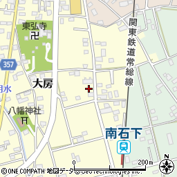茨城県常総市大房733周辺の地図