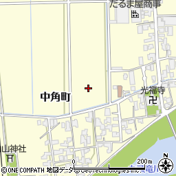 福井県福井市中角町周辺の地図