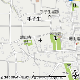 茨城県つくば市手子生周辺の地図