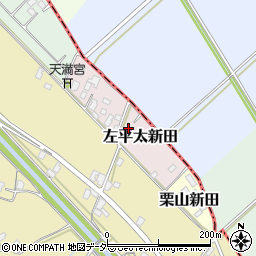 茨城県坂東市左平太新田周辺の地図