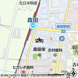 福井県福井市栄町周辺の地図