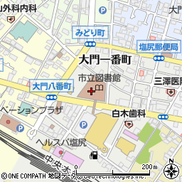 塩尻市立図書館周辺の地図