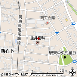 茨城県常総市新石下3843周辺の地図