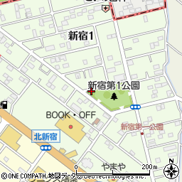 埼玉県鴻巣市新宿周辺の地図