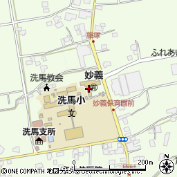 塩尻市　妙義保育園周辺の地図