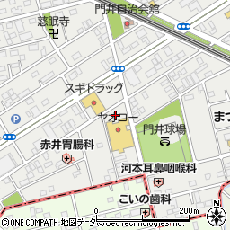 ヤオコー行田門井店駐車場周辺の地図