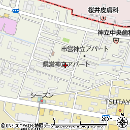 県営神立アパート周辺の地図